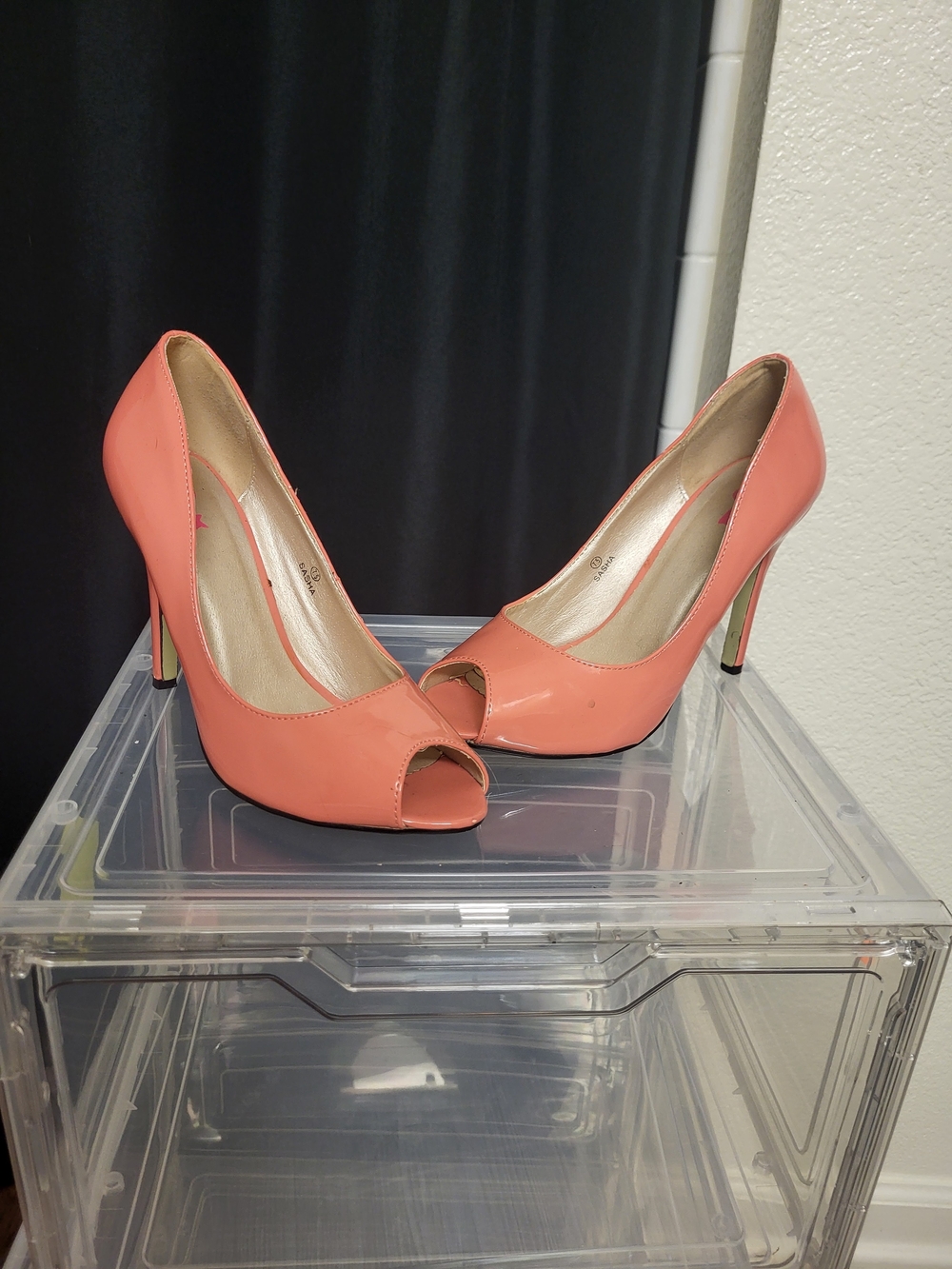Women’s Coral Peep-Toe High Heels
